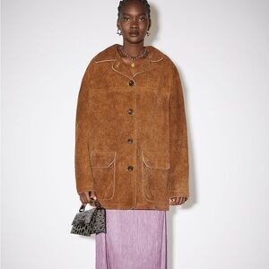 COPY - NWT Acne Studios Leather Suede Coat Brown